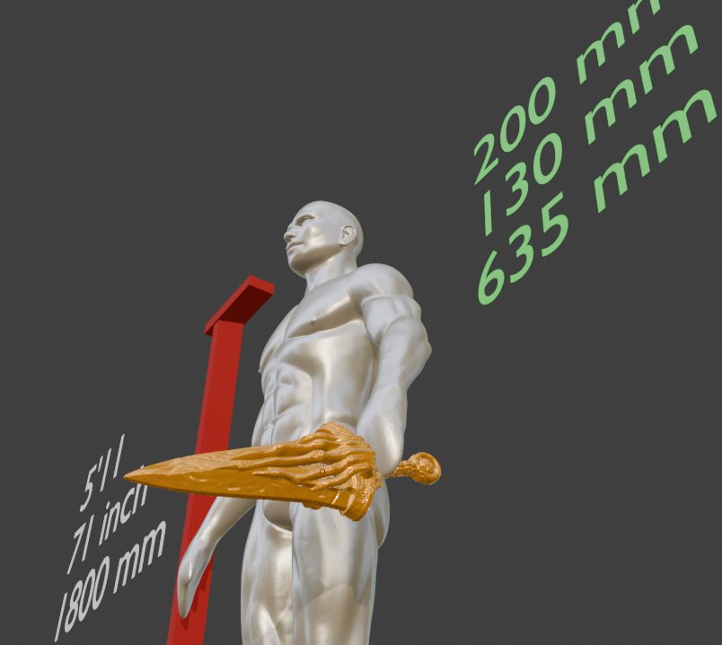 Miniature Cinquedea Dagger, ABS Resin Miniature, 1:2 to 1:16 Scale Options