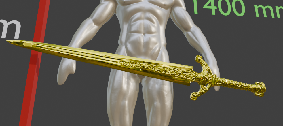 Ordovis Greatsword Miniature, ABS Resin, 325mm Display Option