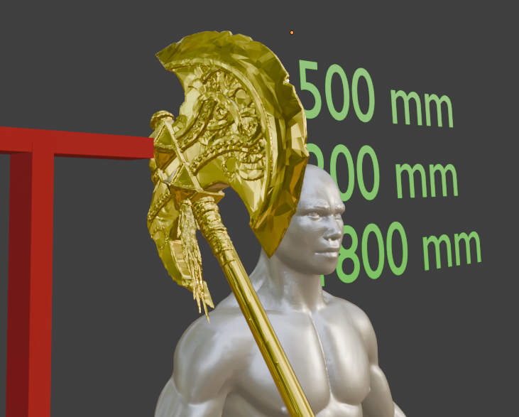 Godfrey Axe Miniature, 1:6 Scale ABS Resin, Display or Tabletop Game Prop