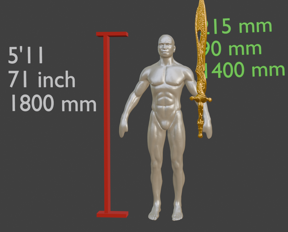 Inseparable Sword Miniature, Mini Format, ABS Resin, Tabletop Display