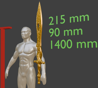 Inseparable Sword Miniature, Mini Format, ABS Resin, Tabletop Display