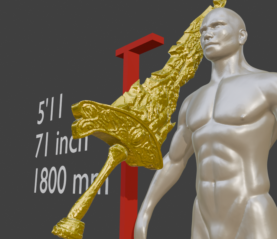 Maliketh Black Blade Replica, Mini 1:6 Scale ABS Miniature