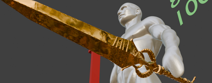 Crystal Sword Miniature, Abs Resin, Scale Options 1:2 to 1:16