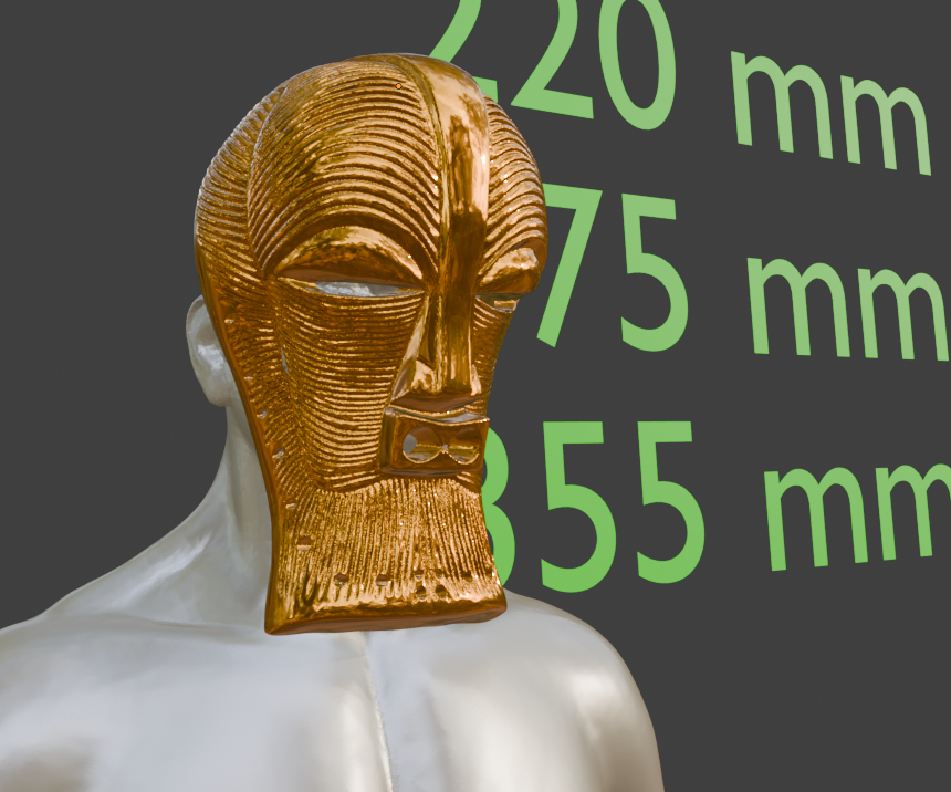 Mini African Mask, Miniature Ceremonial ABS Format