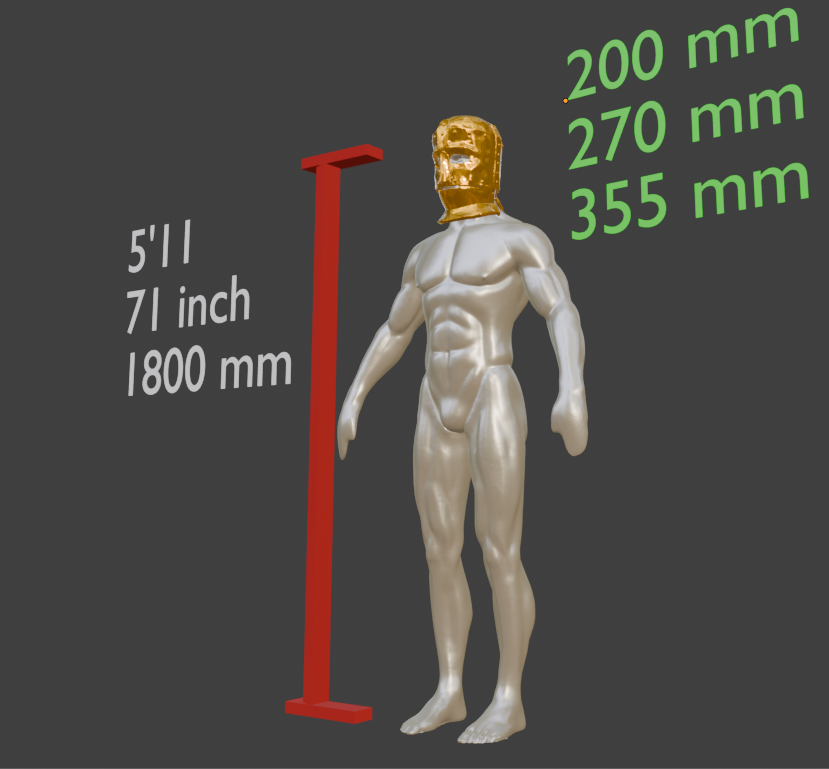 Prisoner Helmet Miniature, Cast Iron Design, 1:2 to 1:16 Scale Options
