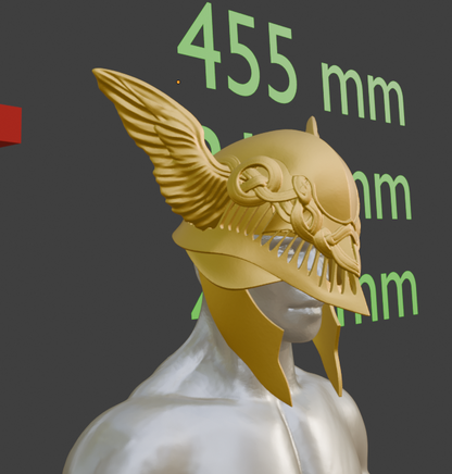 Malenia Helmet Replica, Miniature ABS Format, 1:2 to 1:16 Scales