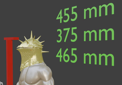 Miniature Knight Helmet Replica, Elite Spiked Design, 1:2 to 1:16 Scales