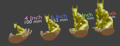 Gold Doberman Statue | Muscular Dog Sculpture | Anthropomorphic Canine Figurine | Modern Animal Art | Unique Gold Dog Decor
