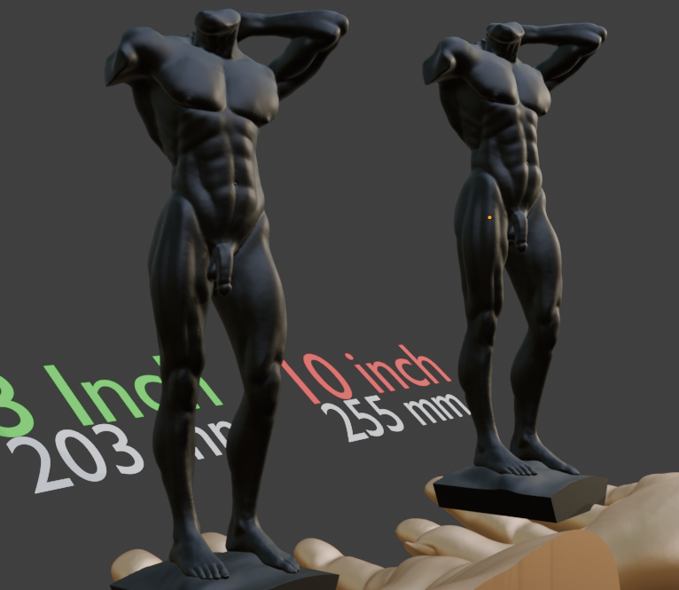 Glossy Black Male Nude Statue | Muscular Man Sculpture | Classical Male Torso Figurine | Modern Masculine Art | Contemporary Home Decor