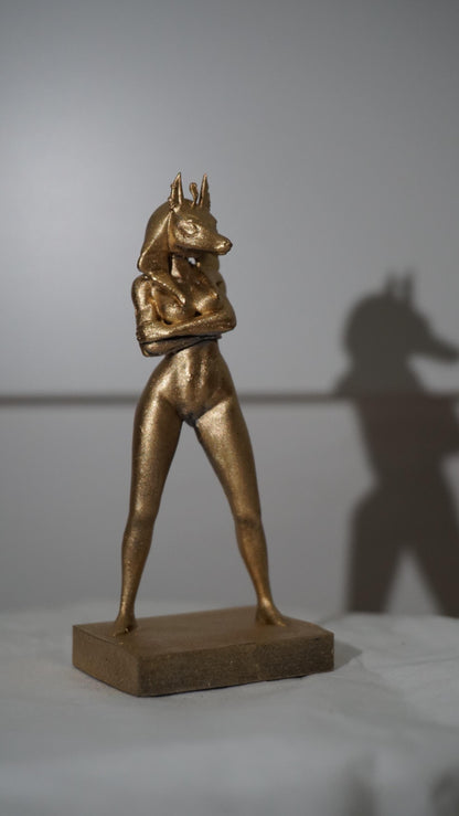 Egyptian Anubis-Inspired Goddess Figurine