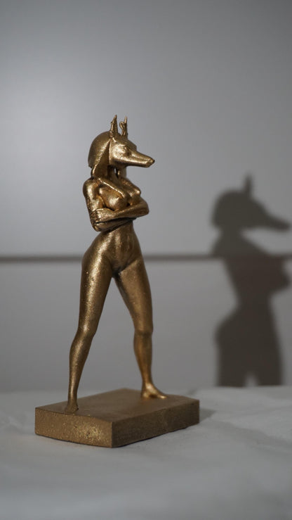 Egyptian Anubis-Inspired Goddess Figurine