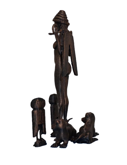 Ishtar Statue – Mesopotamian Goddess Statue with Lions & Owls