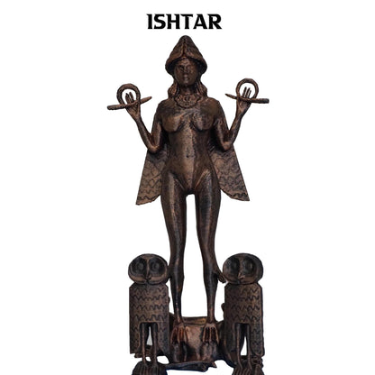 Ishtar Statue – Mesopotamian Goddess Statue with Lions & Owls