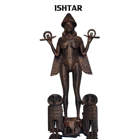 Ishtar Statue – Mesopotamian Goddess Statue with Lions & Owls