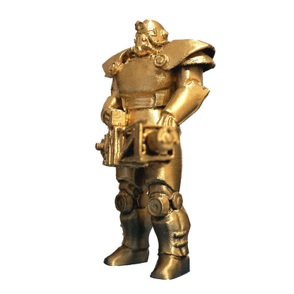 Metallic Monk Handmade Armored Knight Figurine – Inspired by Post-Apocalyptic Worlds