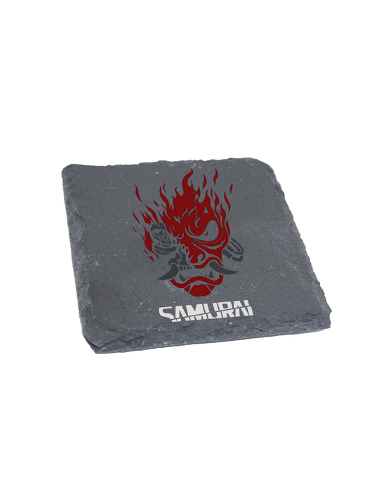 Samurai Slate Coaster Resin Print Cyberpunk